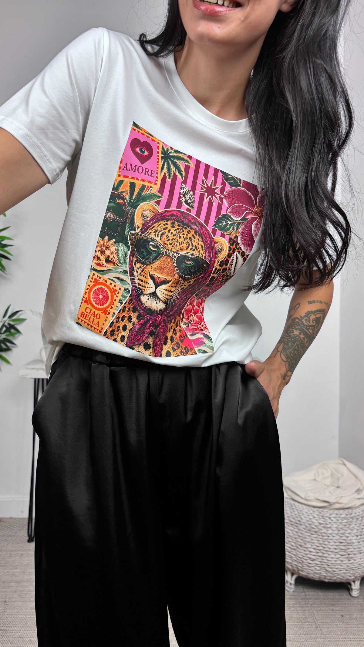 Camiseta Leopardo Multicolor