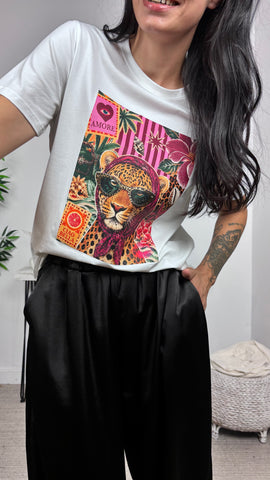 Camiseta Leopardo Multicolor
