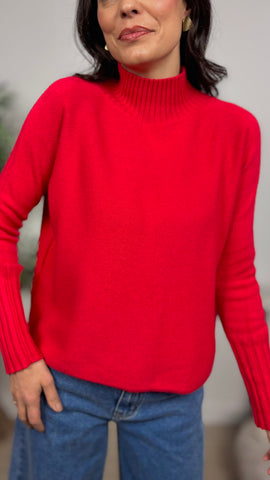 Jersey Basic Cuello Perkins Corto Rojo