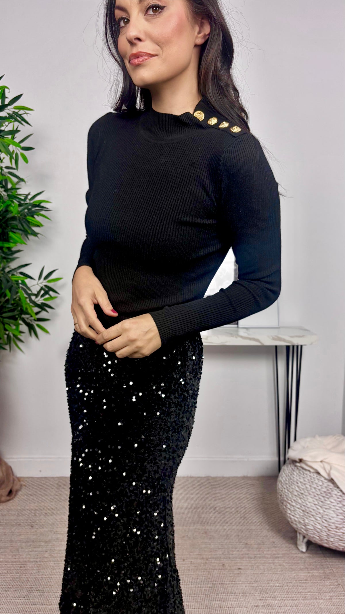 Jersey Botones Negro