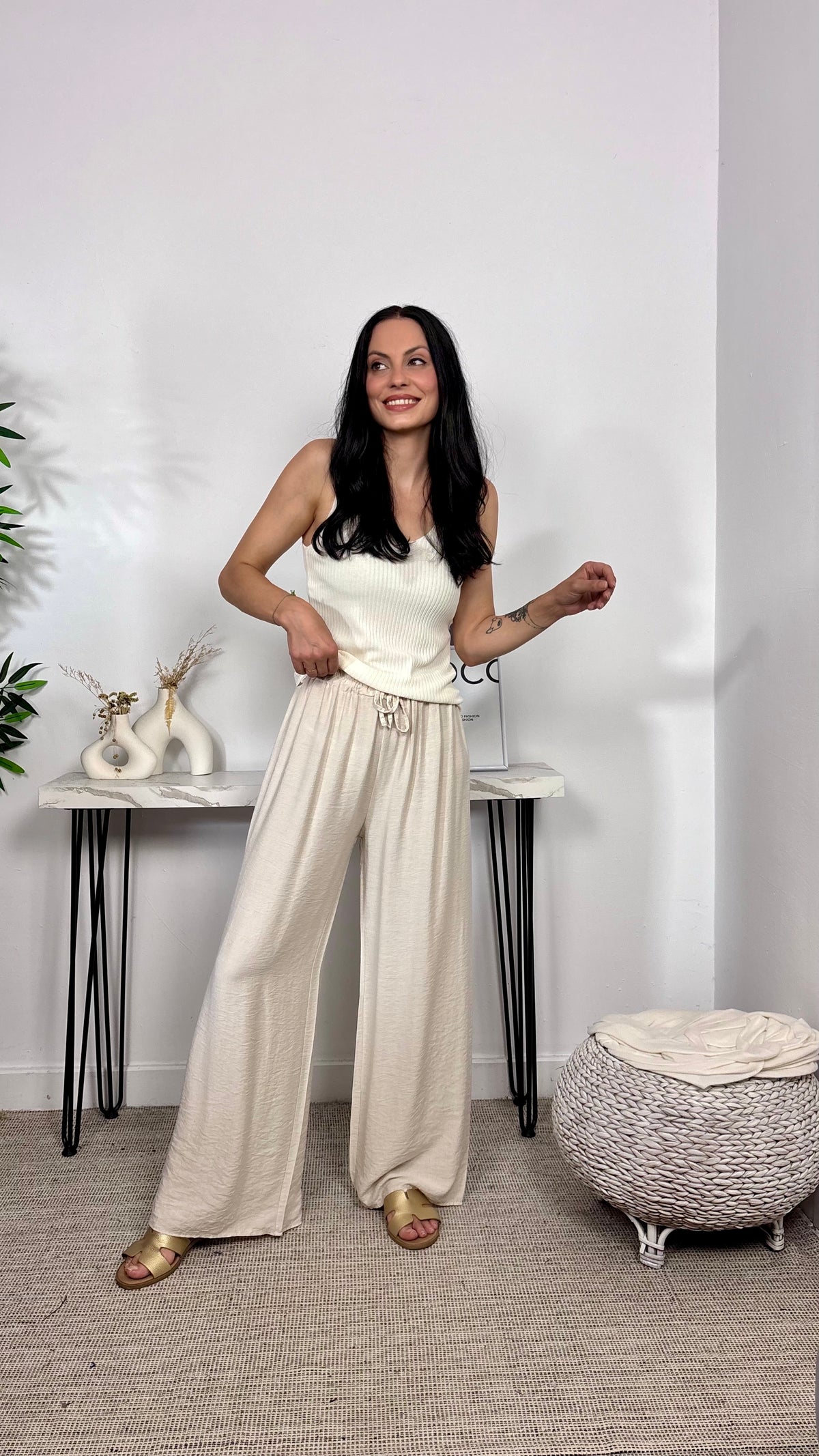 Pantalón Fluido Beis