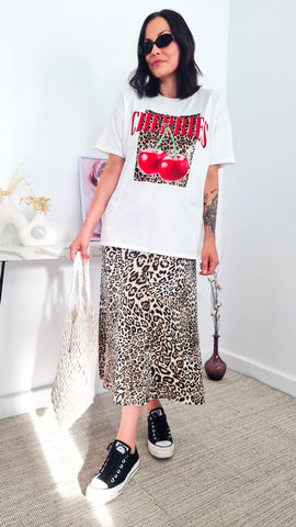Falda Satinada Leopardo