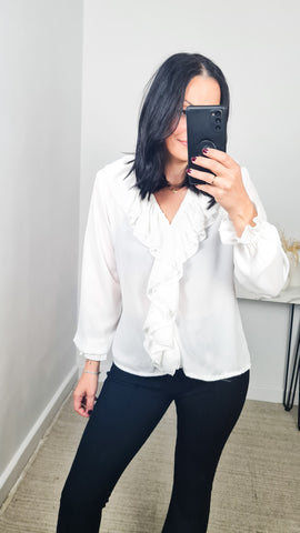 Blusa Volantes Blanco